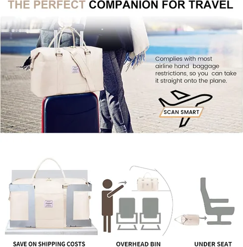 Miniatura 2 de LOVEVOOK Bolsa de fin de semana para mujer, bonita bolsa de viaje para gimnasio, bolsa de viaje con bolsa de artículos de tocador, bolsa