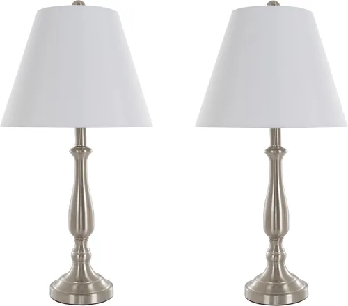 Miniatura 7 de Lámparas de mesa y lámpara de pie, Conjunto de 3, acero cepillado tradicional (3 bombillas LED incluidas) por Lavish Home, 72-LMP3006, 100.00watts