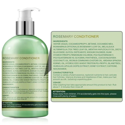 Miniatura 7 de Acondicionador de romero para el crecimiento del cabello: acondicionador hidratante espesante para hombres y mujeres con aceite de árbol de té