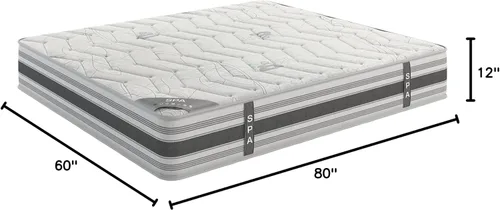 Miniatura 2 de Ottomanson Colchón híbrido Queen de 12 pulgadas, funda acolchada antiestática de meditación, fabricado en Estados Unidos, soporte firme, bobinas