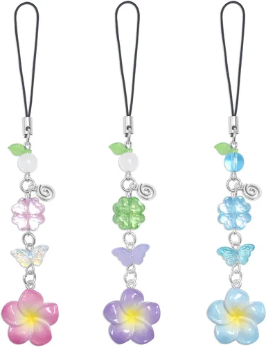 cioatu Y2K Cute Phone Charms Set - Aesthetic Cherry,Flower, Butterfly & Star Cell Phone Straps, Kawaii PhoneAccessories for Bag Keychain, AirPods,