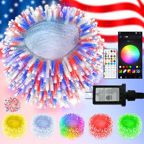 Guirnalda de luces RGB de 88 pies y 240 luces LED que cambian de color, luces decorativas e impermeables de Navidad con temporizador, control remoto
