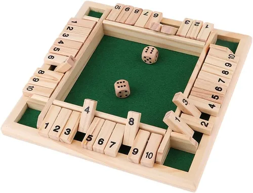 Miniatura 7 de Shut The Box Close The Wooden Box 4 10 Juego de mesa de números