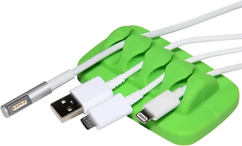 Miniatura 11 de Organizador de cables de escritorio, con peso, silicona ecológica, sin mal olor, incluye 4 bridas reutilizables (azul)