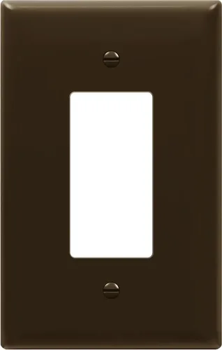 ENERLITES Placa de pared decorativa para interruptor de luz o tomacorriente, acabado brillante, tamaño extra grande de 1 gang 5.5" x 3.5", Marrón