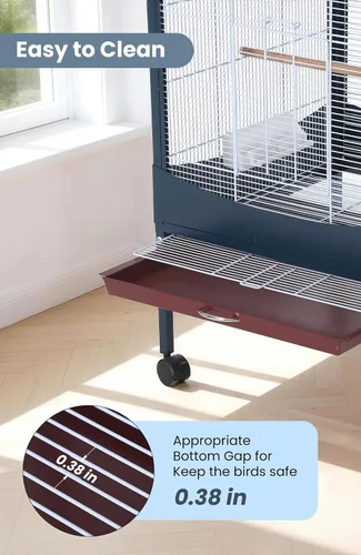 Miniatura 5 de Garvee Jaula para pájaros, jaula para pájaros extra grande de 66 pulgadas de alto, con bandeja extraíble, techo impermeable, fácil de limpiar