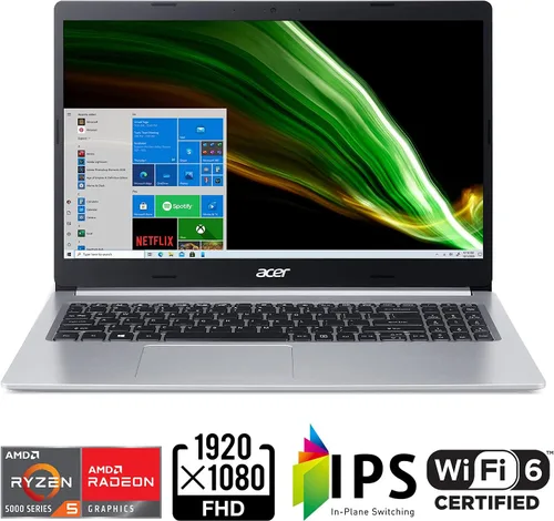Miniatura 3 de Portátil Acer Aspire 5 A515-45-R1YC, delgado, pantalla Full HD IPS de 15.6 pulgadas, procesador AMD Ryzen 5 5500U Hexa-Core Mobile, memoria DDR4