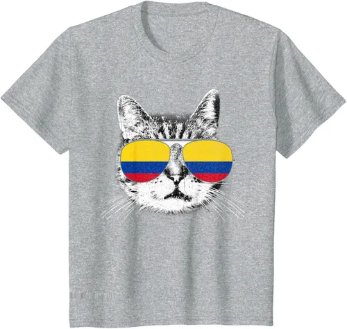 Miniatura 54 de Camisa de bandera de Colombia, orgullo colombiano, gato, hombres, mujeres, niños, camiseta de regalo