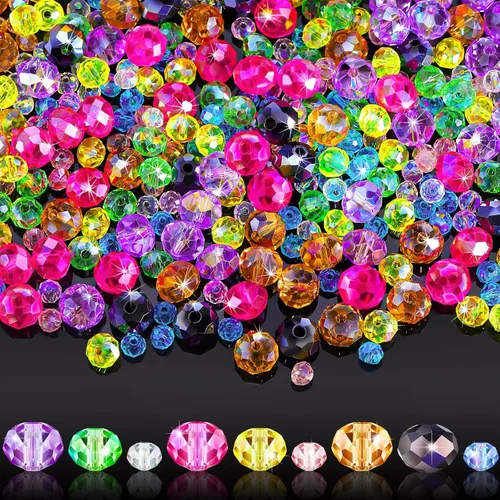 Miniatura 11 de WILLBOND 600 cuentas de cristal para hacer joyas, atrapasoles a granel, piedras preciosas sueltas para el día de San Valentín, vacaciones Verde
