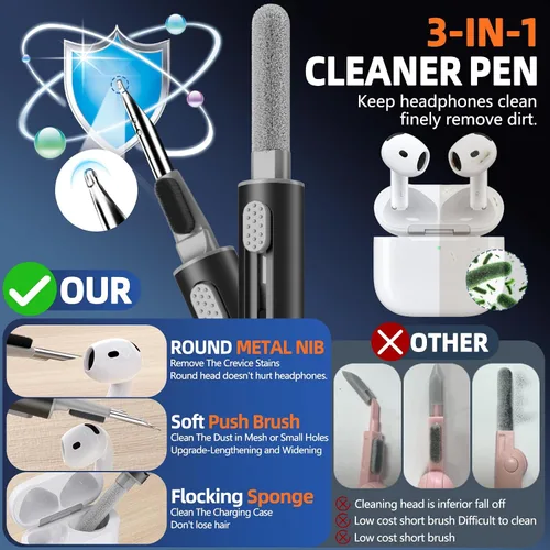 Miniatura 6 de Inesore Funda compatible con AirPods de 4ª generación, con kit de limpieza, interruptor automático seguro para la nueva funda de carga Airpods 4