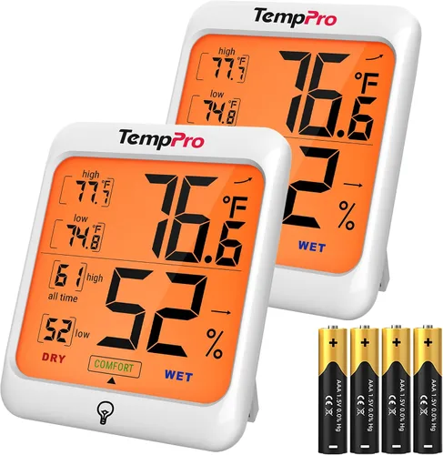 Miniatura 9 de ThermoPro TP53 - Higrómetro digital Termómetro interior para el hogar, sensor de temperatura y humedad con indicador de confort y registros