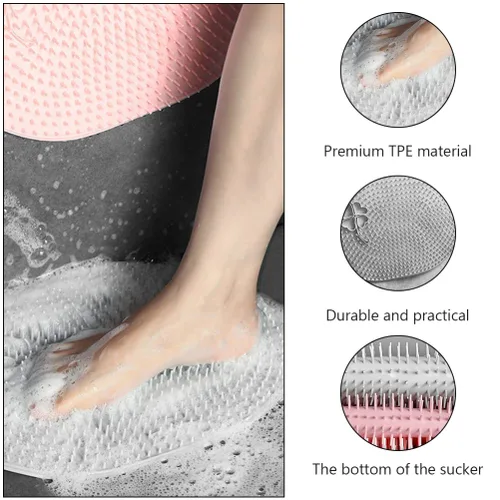 Miniatura 6 de 1 alfombrilla de suelo para ducha, limpiador de pies, limpiador de pies, limpiador de pies, masajeador de pies, limpiador de pies, limpiador de Gris