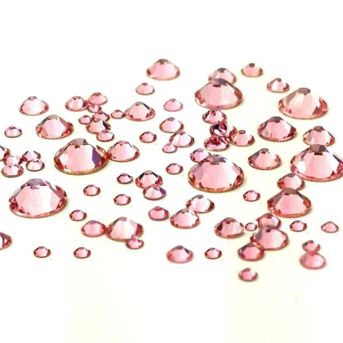 Miniatura 3 de LIGHT ROSE (223), color rosa, 144 unidades, Swarovski 2058/2088, piedras de estrás rosa para arte de uñas mezcladas con tamaños ss5, ss7, ss9, ss12