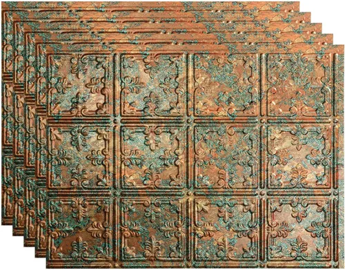 Miniatura 23 de FASÄDE Panel decorativo para salpicaduras de vinilo de estilo tradicional / patrón 10 en bronce antiguo (muestra de 6 x 6 pulgadas)