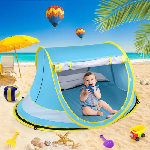 Miniatura 6 de Baby Beach Tent,Large Pop Up Beach Tent Sun Shade for Beach,Portable Baby Travel Tent with Mosquito Net,Indoor Baby Play Tent,UPF 50+ UV Protection