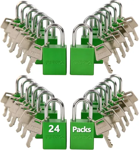 Miniatura 12 de SEPOX Candados ultra resistentes a la intemperie resistentes al óxido, juego de 12 candados de aluminio azul con 18 llaves iguales, alta seguridad
