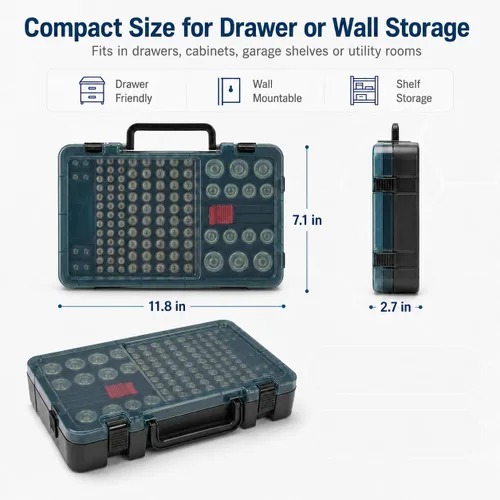 Miniatura 4 de Estuche Organizador y de Almacenamiento de Baterías con Probador. Caja Contenedor Portabaterias para más de 120 pilas AA AAA 9V C D, Litio CR2025