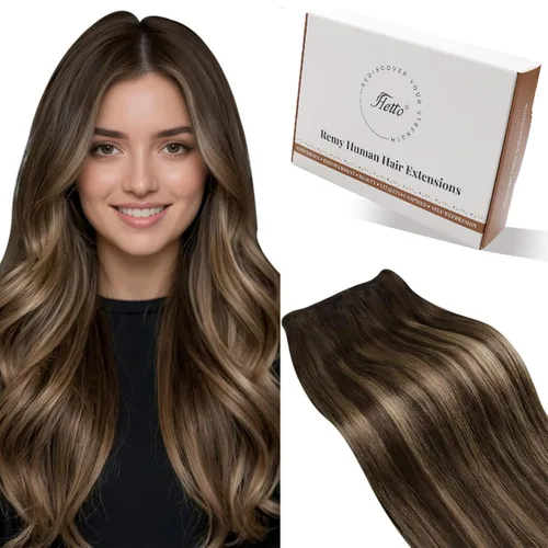 Miniatura 34 de Hetto - Extensiones de cabello humano de trama color rubio platino, 12 pulgadas, 2.47 onzas, #60 Coser en trama, volumen natural diario, suave