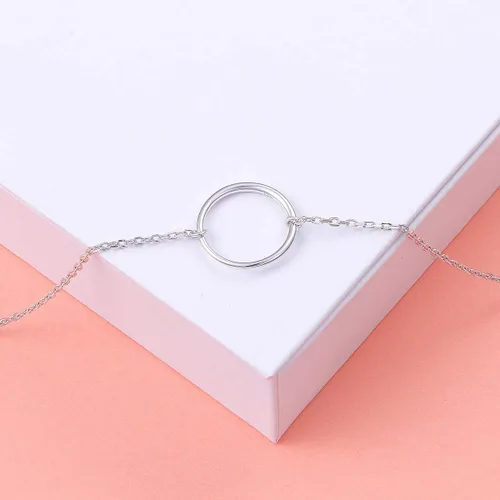 Miniatura 3 de Collar de plata esterlina S925, simple, delicada, ajustable de 13 a 16 pulgadas
