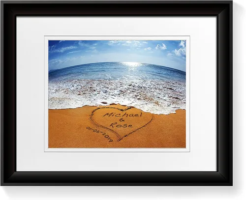 Miniatura 158 de Arte enmarcado de vacaciones con nombres de pareja en sillas de cubierta, regalo de amor perfecto para aniversario, boda. Con diferentes estilos