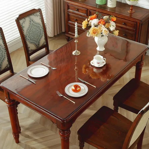Miniatura 2 de OstepDecor - Protector de mesa transparente, 2 mm de grosor, 44 x 96 pulgadas, protector para mesa de comedor Cristal transparente de 0.079 in