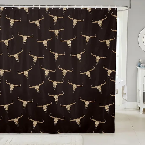 Miniatura 16 de Erosebridal Cortina de ducha de animales del bosque, cortina de ducha de oso ciervo, lobo, cortina de ducha de baño, cortina de baño impermeable
