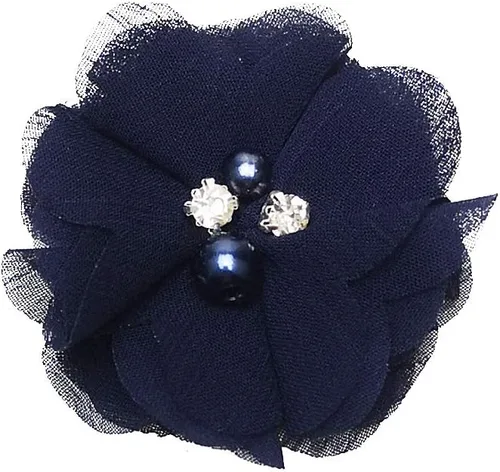 Miniatura 7 de Chenkou Craft Paquete de 12 lazos de cinta de flores de gasa con cuentas de 2-3/8 pulgadas (2.362 in), apliques de decoración de boda a granel