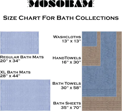 Miniatura 8 de Mosobam Juego de 4 toallas turcas de lujo de 35 x 70 pulgadas, color gris claro (gris), viscosa de bambú de 24.69 oz/m² y algodón peinado turco