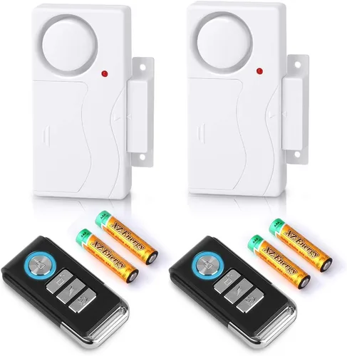 Miniatura 10 de WSDCAM Alarma de puerta cuando se abre la puerta, inalámbrica de 110 dB antirrobo con control remoto, timbres de puerta, alarmas de seguridad Negro
