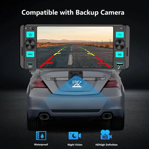 Miniatura 11 de Estéreo de automóvil de un solo DIN: radio de pantalla táctil de doble perilla con Apple CarPlay inalámbrico y Android Auto Actualiza tu auto