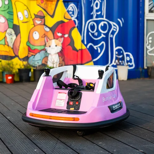 Miniatura 6 de Coche de parachoques eléctrico de 12 V para niños, juguete giratorio de 360 grados con control remoto, 2 velocidades, música Bluetooth, luces LED