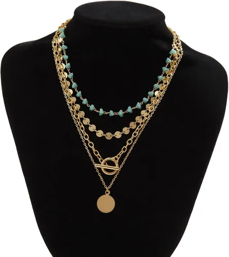 Miniatura 46 de Long tiantian Collares en capas para mujer, joyería occidental para mujer, collar de moneda apilable, collar de país, moderno, bohemio, verano