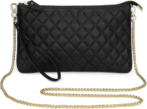 Miniatura 2 de Uromee Cartera de mano para mujer, de piel auténtica, con cadena de hombro desmontable