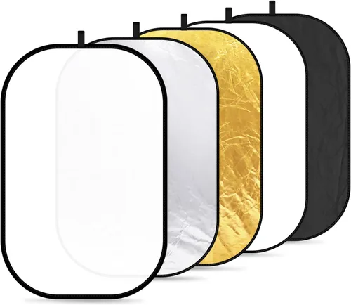Miniatura 11 de NEEWER Reflectores de luz de 80x120cm para fotografía de 31"x47", portátiles 5 en 1 plegables con bolsa - Difusor translúcido, plateado, dorado