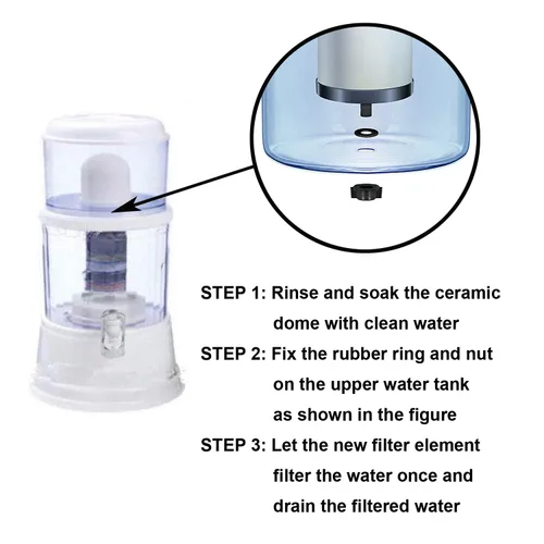 Miniatura 4 de Huining 4 filtros de agua de cúpula de cerámica con carbón activado con cáscara de coco en el interior, para reemplazo de filtro de prefiltración