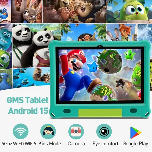Miniatura 3 de PRITOM Tablet Android 15 para niños, tableta de 10 pulgadas para niños, 64 GB + 1 TB de almacenamiento expandible, WiFi 6, control parental