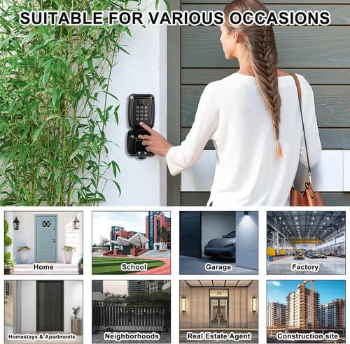 Miniatura 7 de HOMELYLIFE Caja de bloqueo de llave para exterior, caja de seguridad impermeable para montaje en pared con combinación reiniciable de 12 dígitos