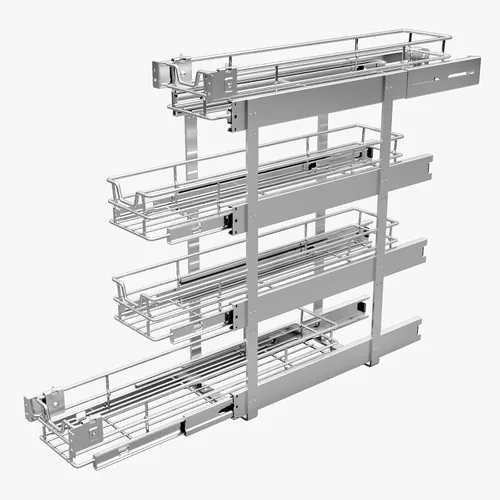 Miniatura 8 de Sikarou Organizador de Gabinete Extraíble Estrecho de 4 Niveles de 8" de Ancho x 21" de Profundidad, Soporte de Estante para Especias Deslizable