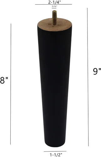 Miniatura 2 de WEICHUAN Sofá redondo negro de madera maciza para muebles, sofá otomano, sofá biplaza otomana, mesa de tocador, patas de sofá de 8 pulgadas