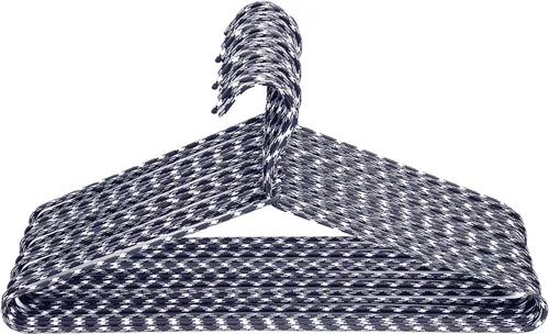 Miniatura 8 de Perchas para ropa, paquete de 10 – Perchas de tela y metal que ahorran espacio, perchas antideslizantes para pantalones y abrigos, artículos