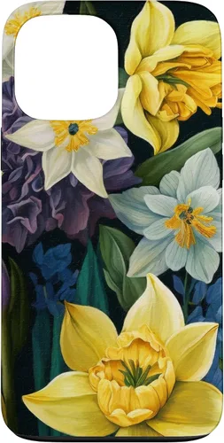 Miniatura 23 de iPhone 16 Painted Spring Bold Daffodils and Flowers, Flower Lover Case