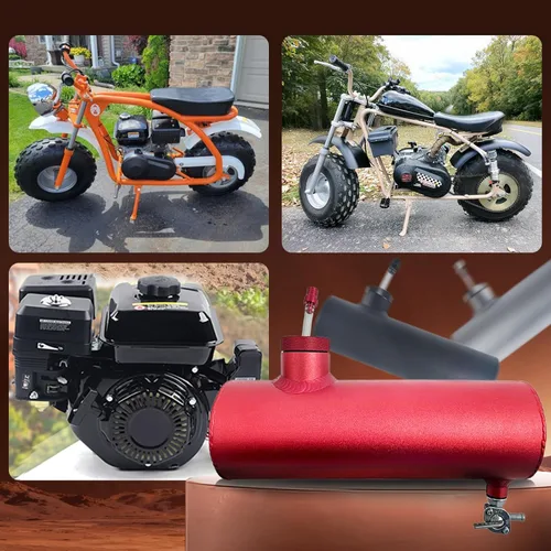 Miniatura 7 de SJVLXHI Tanque de Gas Rojo de Aluminio Cilindro de 10" para Coleman Powersports CT200U BT200X CT200u-ex, para Predator 212cc 196cc/6.5HP Go Kart