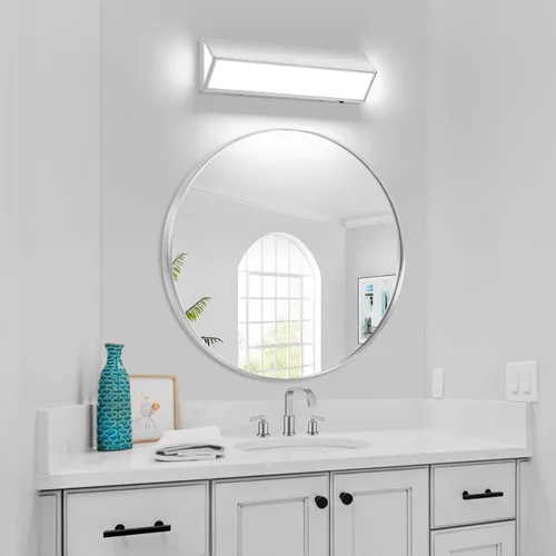 Miniatura 6 de Barra de luz LED moderna para tocador de baño (16 pulgadas, 5 CCT, regulable), accesorios de iluminación de pared de baño de acrílico moderno sobre