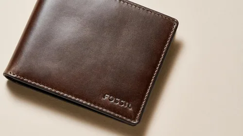 Miniatura 4 de Fossil Derrick - Cartera plegable de piel con bloqueo RFID y ventana de identificación abatible para hombre