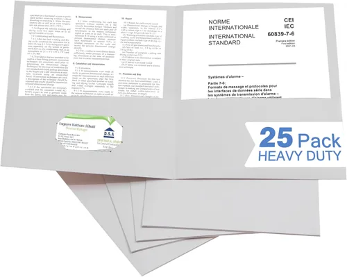 Miniatura 19 de Zzrywuty 100 Paquetes de Carpetas de Archivo de Dos Bolsillos con Ranura para Tarjetas de Visita, Papel Texturizado, Tamaño Carta, Capacidad