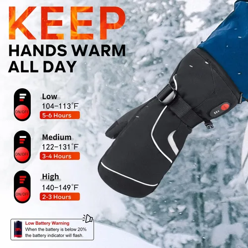 Miniatura 2 de Savior Guantes de esquí con calor térmico para snowboard, guantes de cuero para invierno, esquí, montañismo, calentador de manos para invierno
