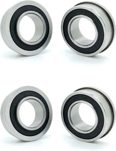 Cuatro (4) rodamientos de bolas con bridas de 3/4 "x 1-3/8" x 1/2 pulgadas. Cortacésped aplicable, carretillas, carros y camiones de mano, cubo de