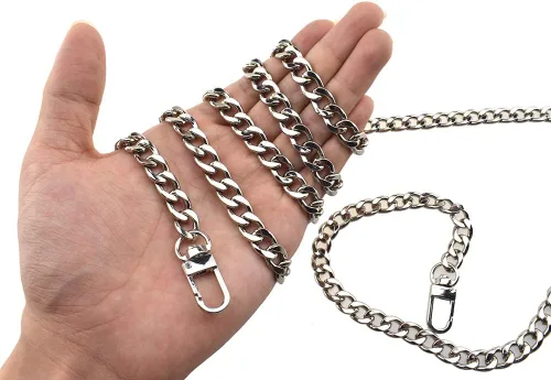 Miniatura 26 de HAHIYO Correa metálica de cadena para bolso de 43.3' de oro para bolso cruzado, bandolera y bolso de mano, cómoda y plana de 0.4' de ancho, extra