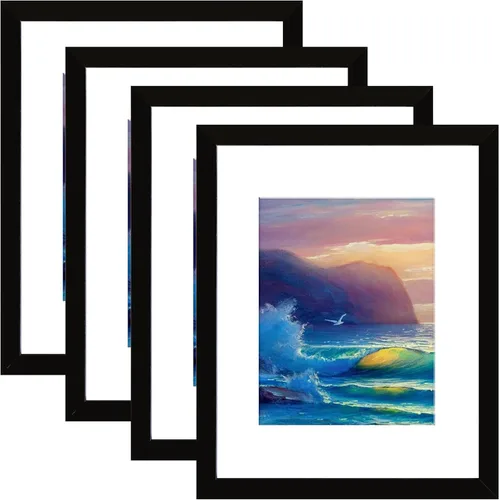 Miniatura 15 de SESEAT Portarretratos negros de 8 x 10 pulgadas para pared o mesa, para exhibir fotos de 8 x 10 pulgadas con paspartú o de 9 x 11 pulgadas sin