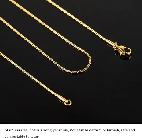 Miniatura 4 de Cadenas de acero inoxidable chapadas en oro para la fabricación de joyas, cadena de joyería de serpiente de cable fino a granel para hombres